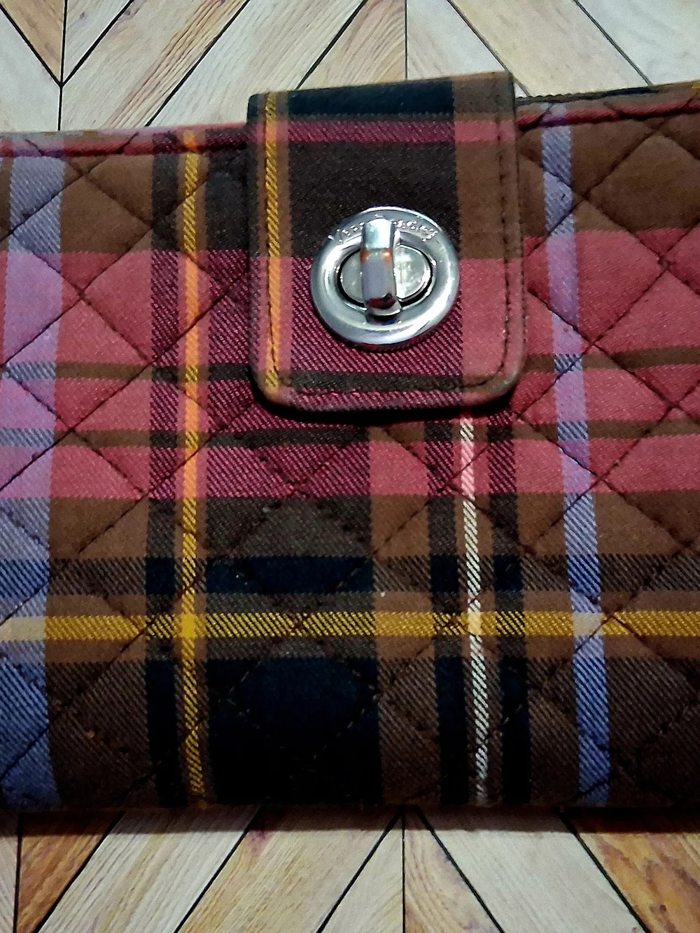 Vera Bradley Quilted Plaid Wallet Zippered * GC